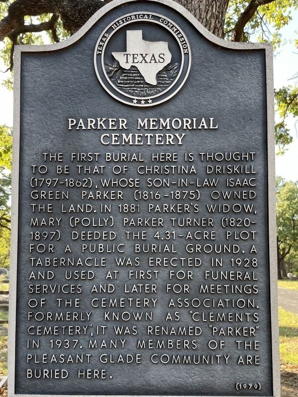 Parker Memorial - památní deska